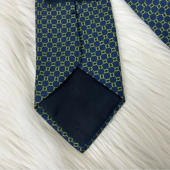 Brooks Brothers Men’s Blue Green Patterned Silk Tie - Picture 5 of 8